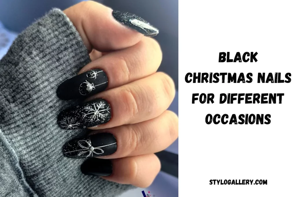 Black Christmas Nails for Different Occasions