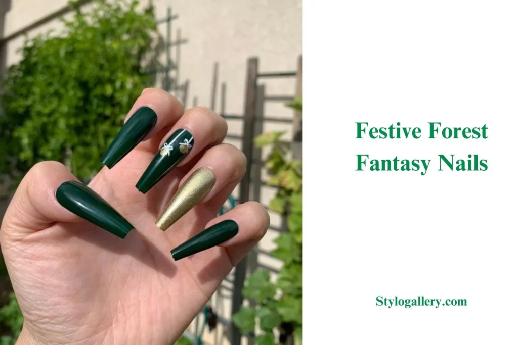 Festive Forest Fantasy Nails