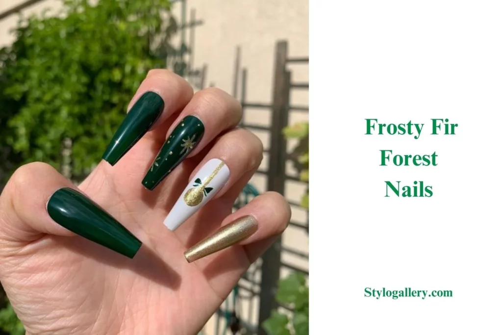 Frosty Fir Forest Nails