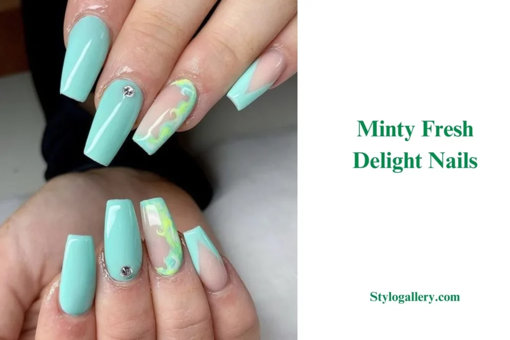 Minty Fresh Delight Nails