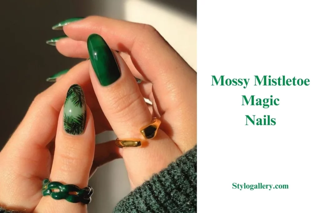 Mossy Mistletoe Magic Nails
