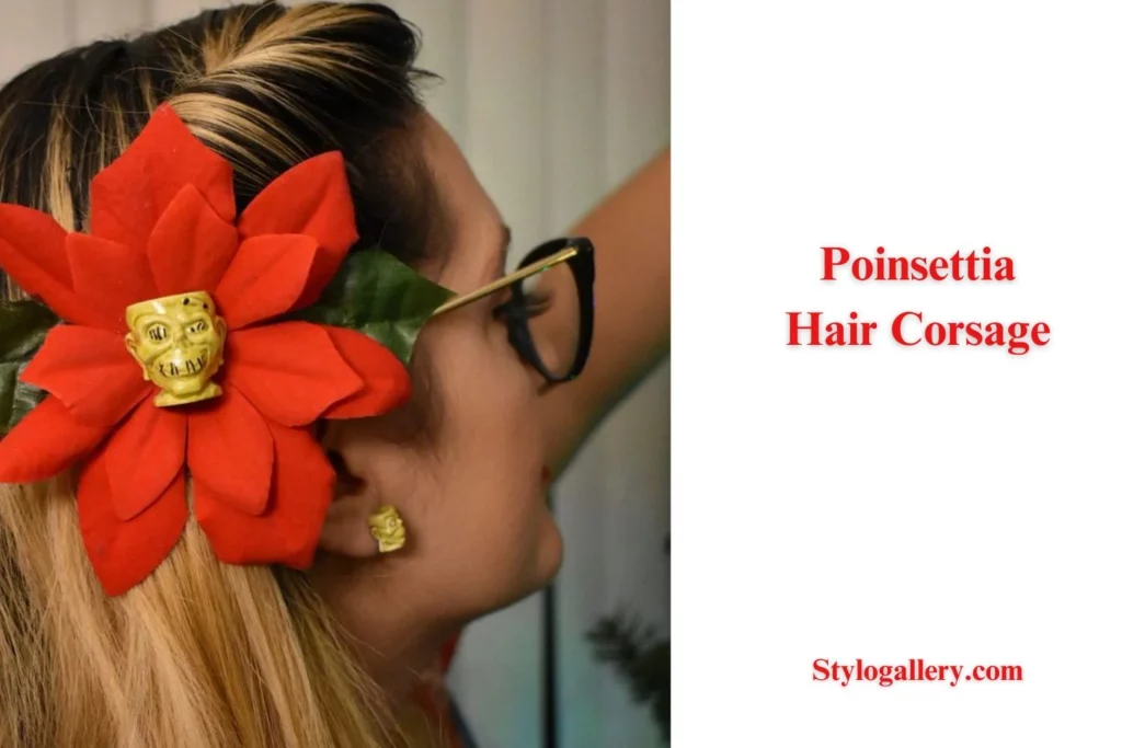  Poinsettia Hair Corsage