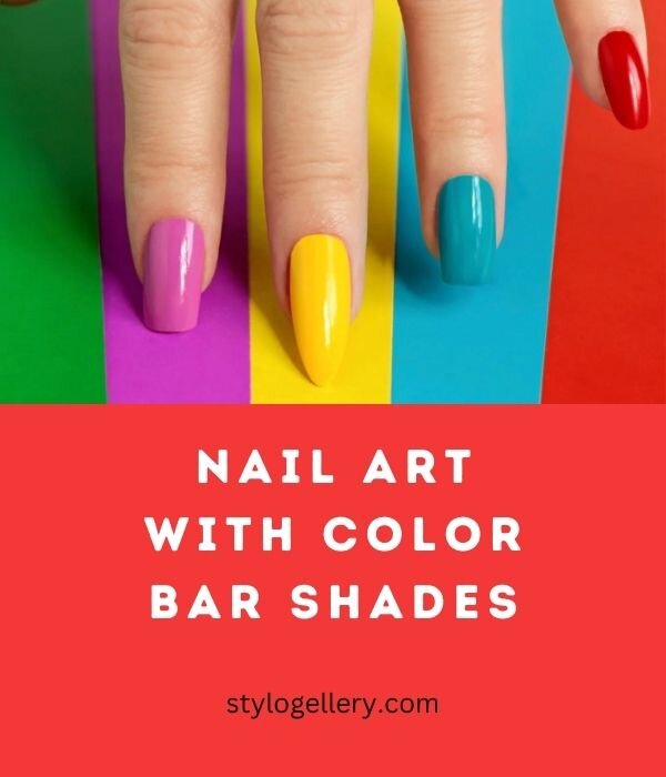 Nail Art with Color bar Shades