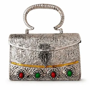 silver clutch bag for women