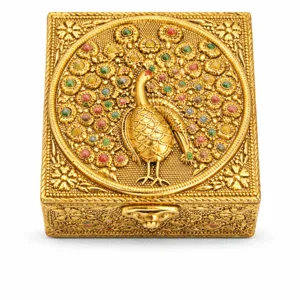 gold peacock jewelry box